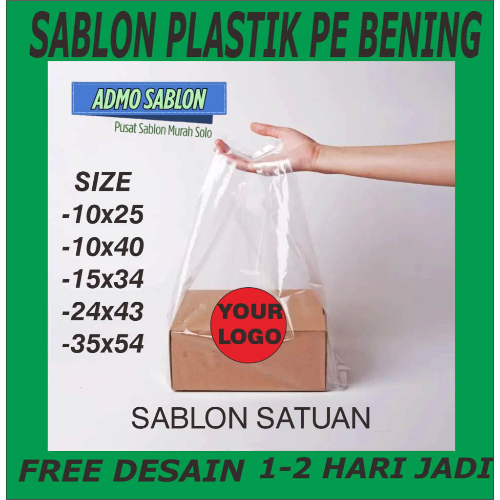 Sablon Plastik Kresek PE bening transparan murah / Sablon Cup Makanan