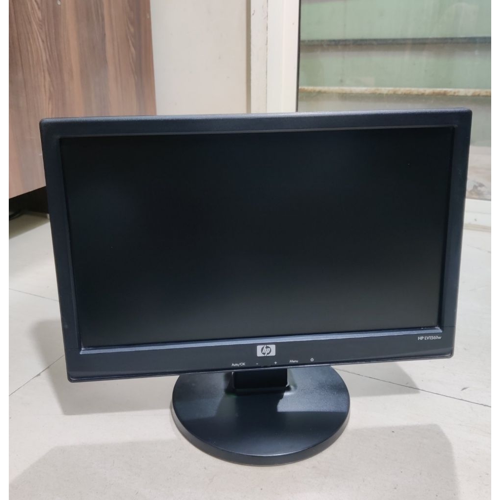 MONITOR LCD HP 16INCHI WIDE SCREEN LENGKAP KABEL POWER VGA