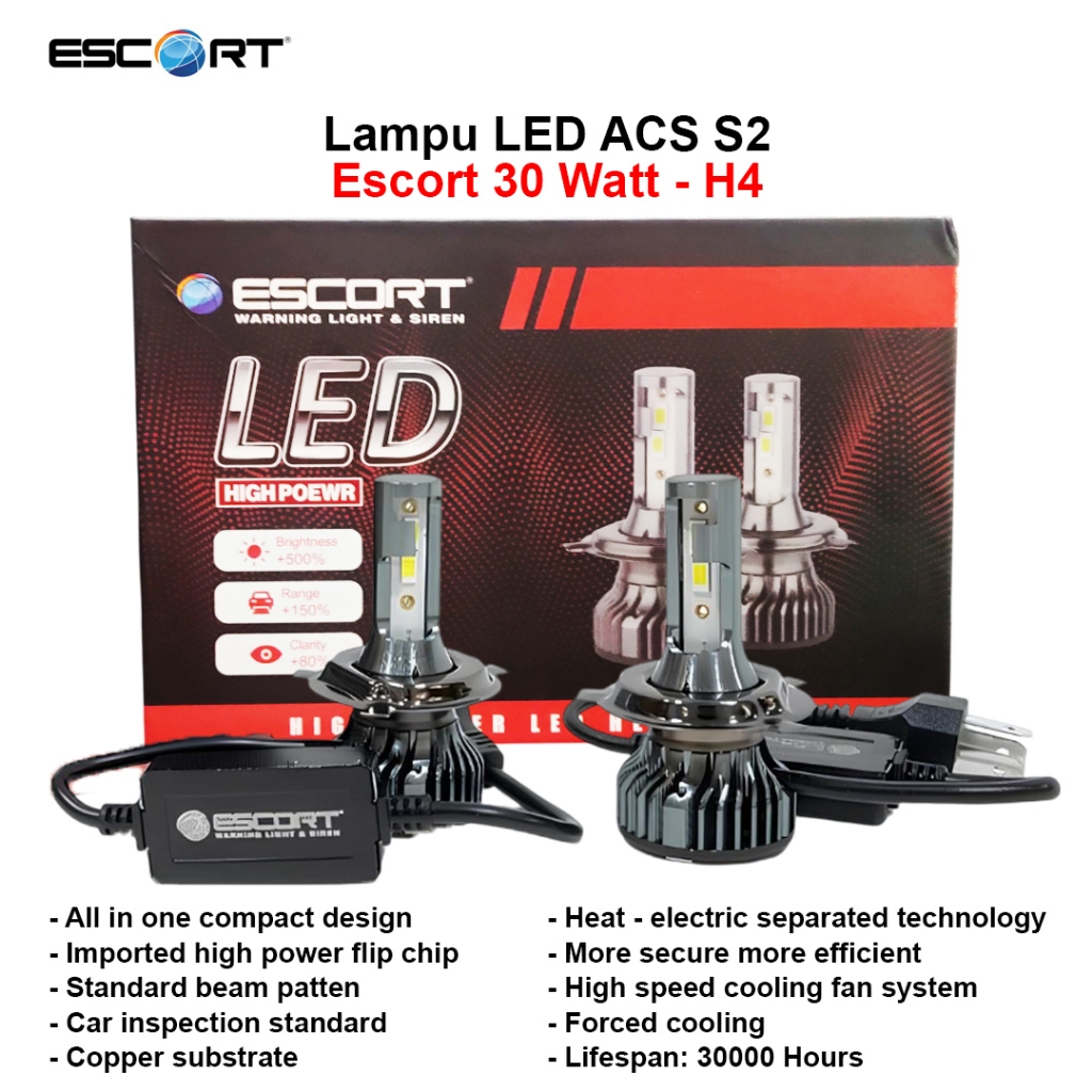 Lampu Led Mobil ACS Escort S2 H4 30 Watt