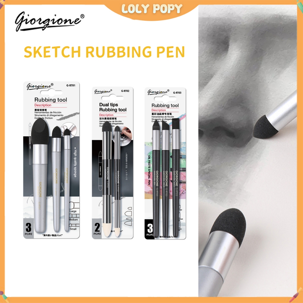 3PCS GIORGIONE SKETCHING RUBBING TOOL OIL PASTEL AND CRAYON BLENDING TOOLS SET