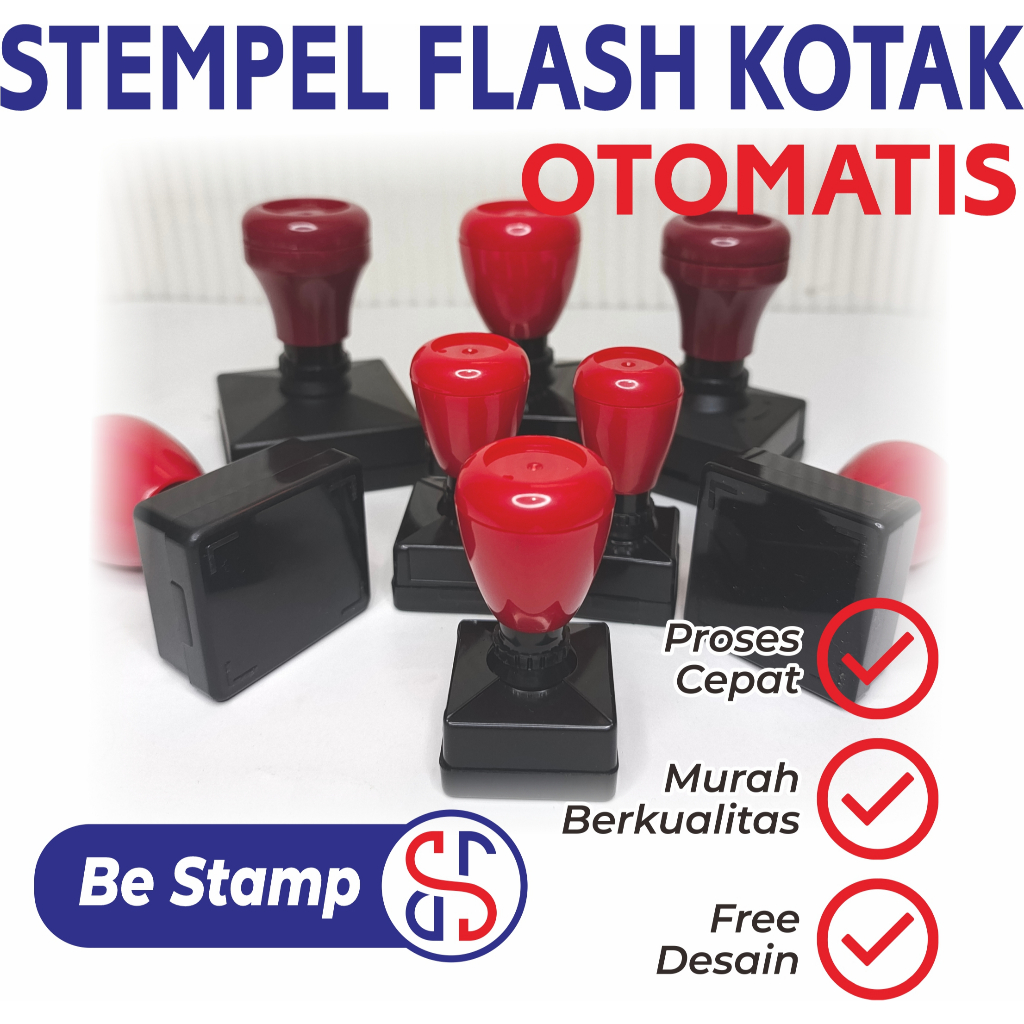 

Cetak Stempel Flash/Otomatis bentuk Kotak BONUS TINTA