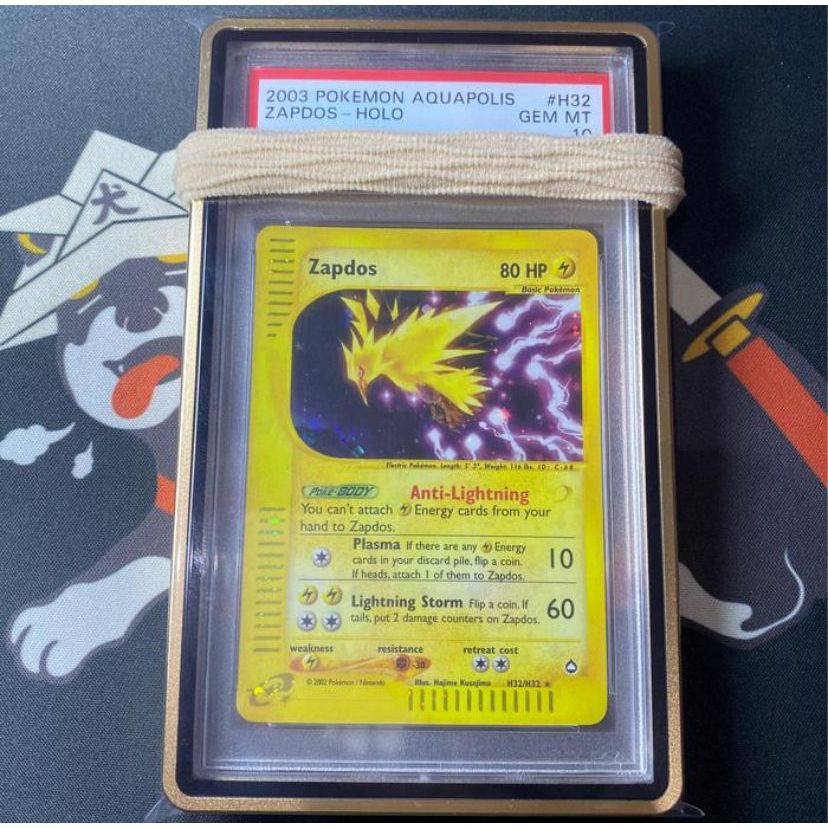 PSA 10 Kartu Pokemon TCG EN WOTC Aquapolis Zapdos Holo English
