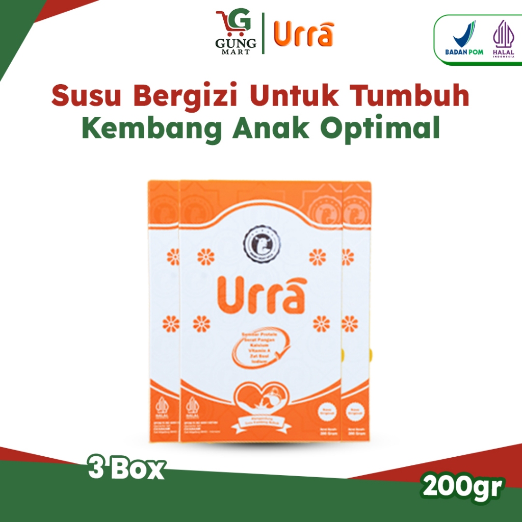 

Susu Penggemuk Badan Anak URRA Saanen untuk Meningkatkan Berat dan Tinggi Badan - 3 box (200gr)