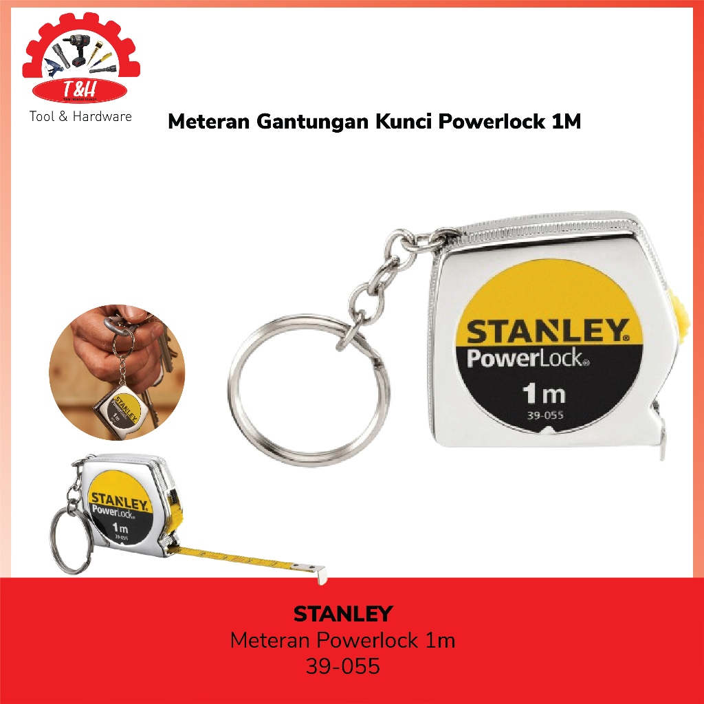 Stanley Meteran Keychain 1 meter / STHT39-133 1m/3" Powerlock Tape Power Lock / 39-055 Key Chain