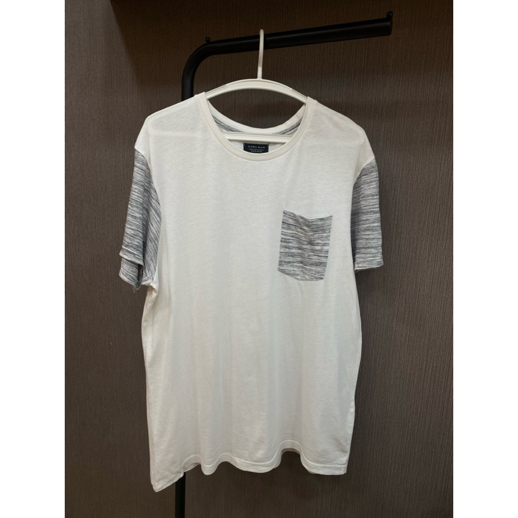 ZARA MAN Contrast Sleeve & Pocket T-Shirt original