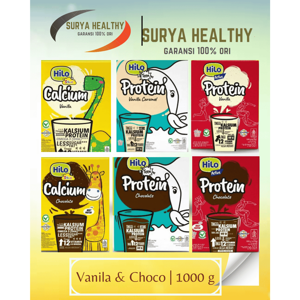 

HILO SCHOOL, TEEN & ACTIVE RASA COKLAT DAN VANILA KEMASAN 1000 GRAM