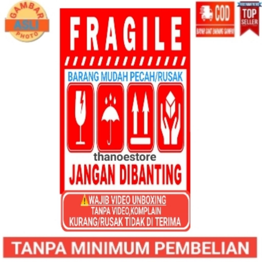 

Stiker Fragile Barang Mudah Pecah Atau Rusak Jangan Di Banting