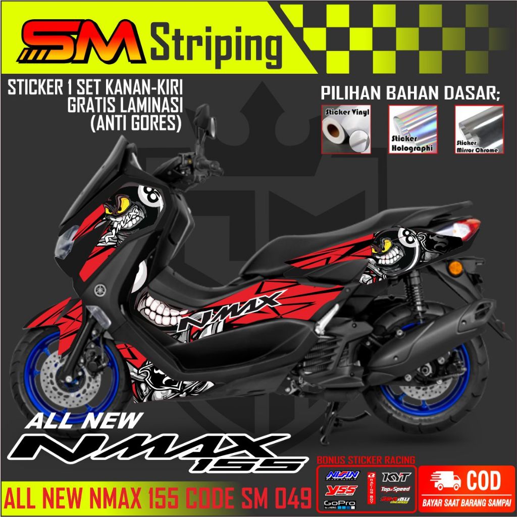 striping motor yamaha nmax new 155 list motor nmax new sticker motor nmax new variasi terbaru SM 049