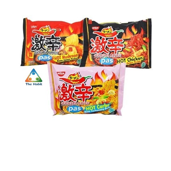 

(The Habit) Nissin Gekikara Ramen Hot Chicken Hot Carbonara Hot Mushroom HALAL / Ramen Rasa Ayam Pedas 80gr