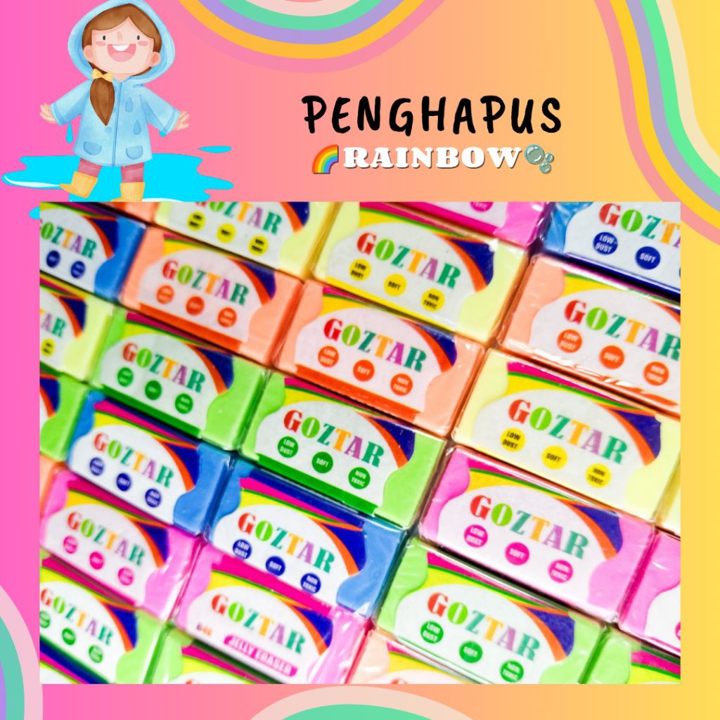 

Penghapus-Penghapus warna warni-Jelly eraser-Eraser Rainbow-Penghapus lucu-Penghapus anak