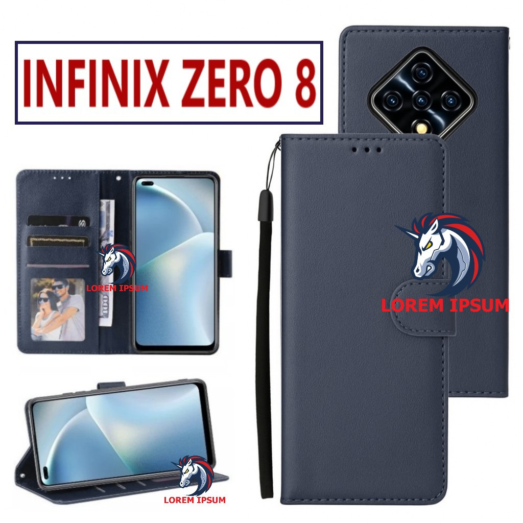 LEATHER CASING INFINIX ZERO 8 CASE KULIT FLIP WALLET LEATHER KULIT PREMIUM SARUNG BUKA TUTUP KESING 