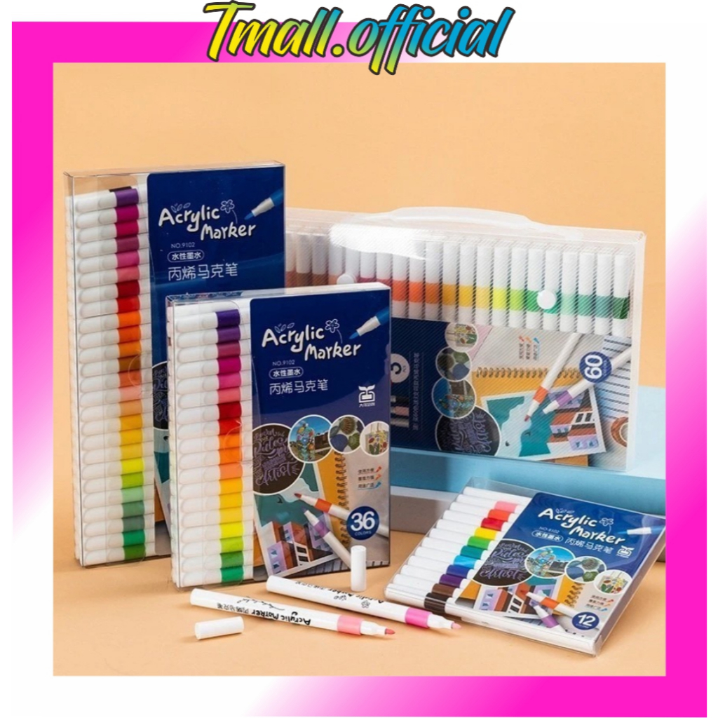 

❄TMALL❄ Acrylic Marker Set Spidol Akrilik DIY Painting Spidol Pastel Highlight Drawing Warna S151