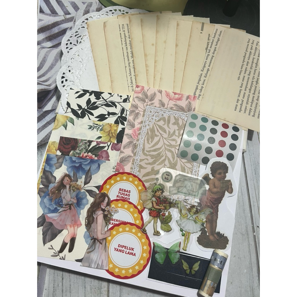 

57pcs++ (004) jurnaling Kit journals bujo journal ephemera estetik murah