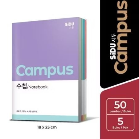 

BUKU TULIS CAMPUS SINAR DUNIA 50 LEMBAR / BUKU PANJANG 1 PAK ISI 5 BUAH