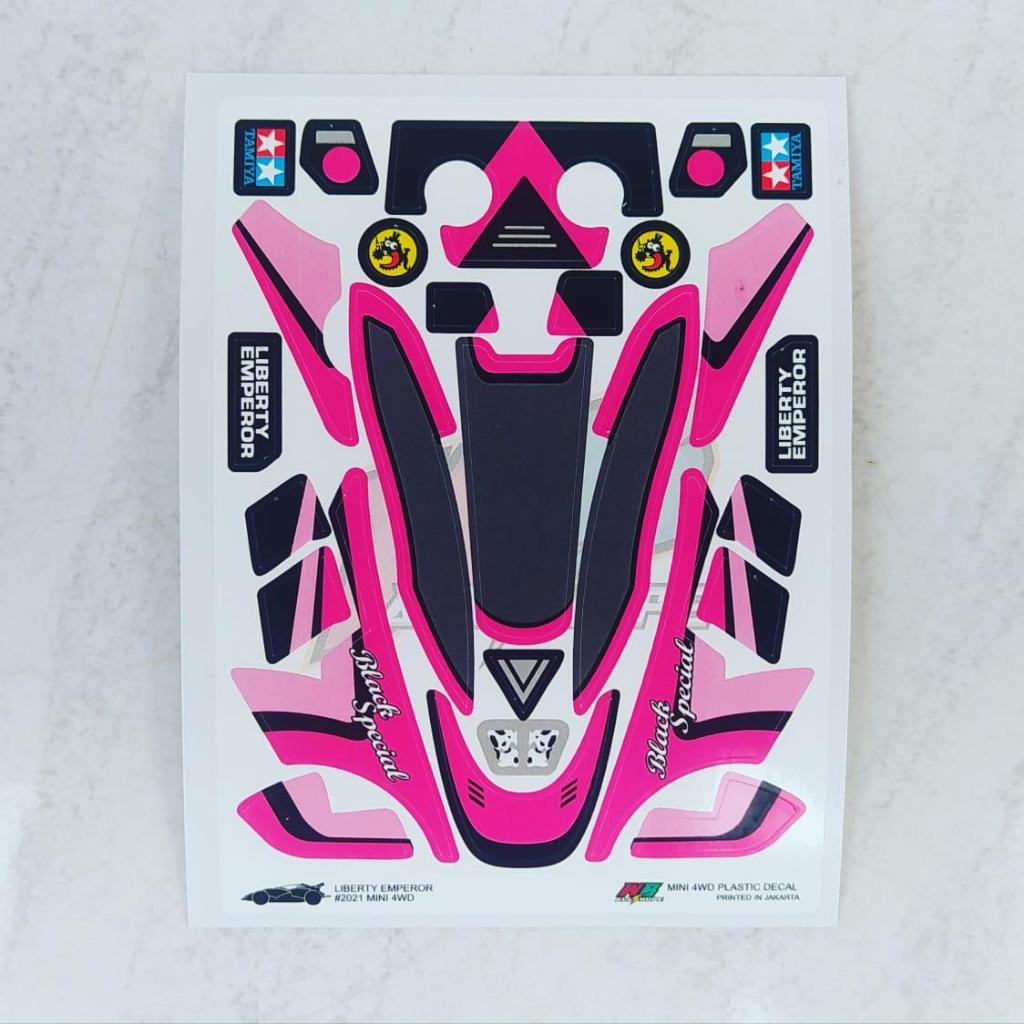 Stiker Liberty Emperor - Black Special - Body Hitam Kombinasi Pink - Vinnyl Laminating Doft