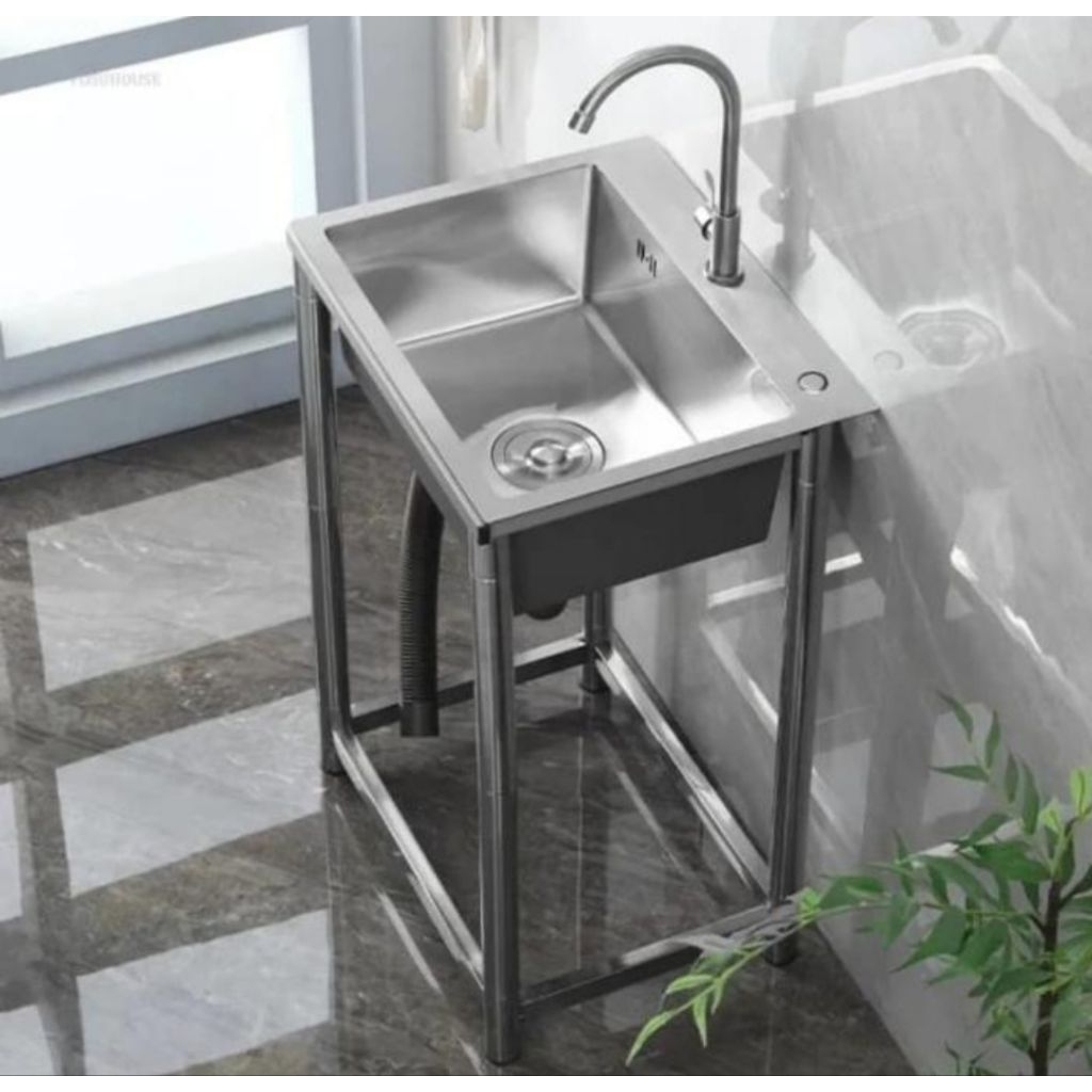 BAK CUCI PIRING PORTABLE 5243/KITCHEN SINK PORTABLE STAINLESS/BAK CUCI PIRING+KAKI