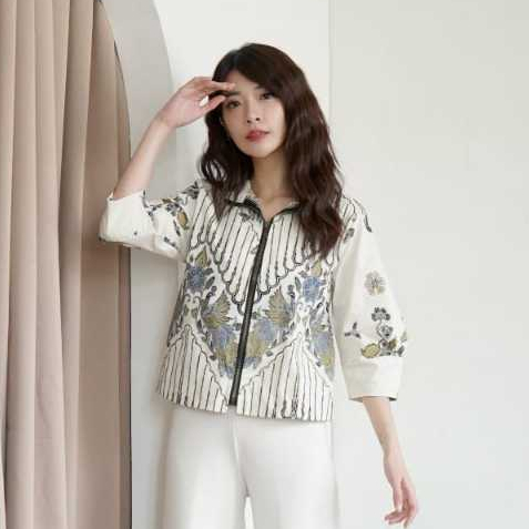 Jaket Bomber Batik Modern / Jaket Batik Wanita/ Outer Batik #108