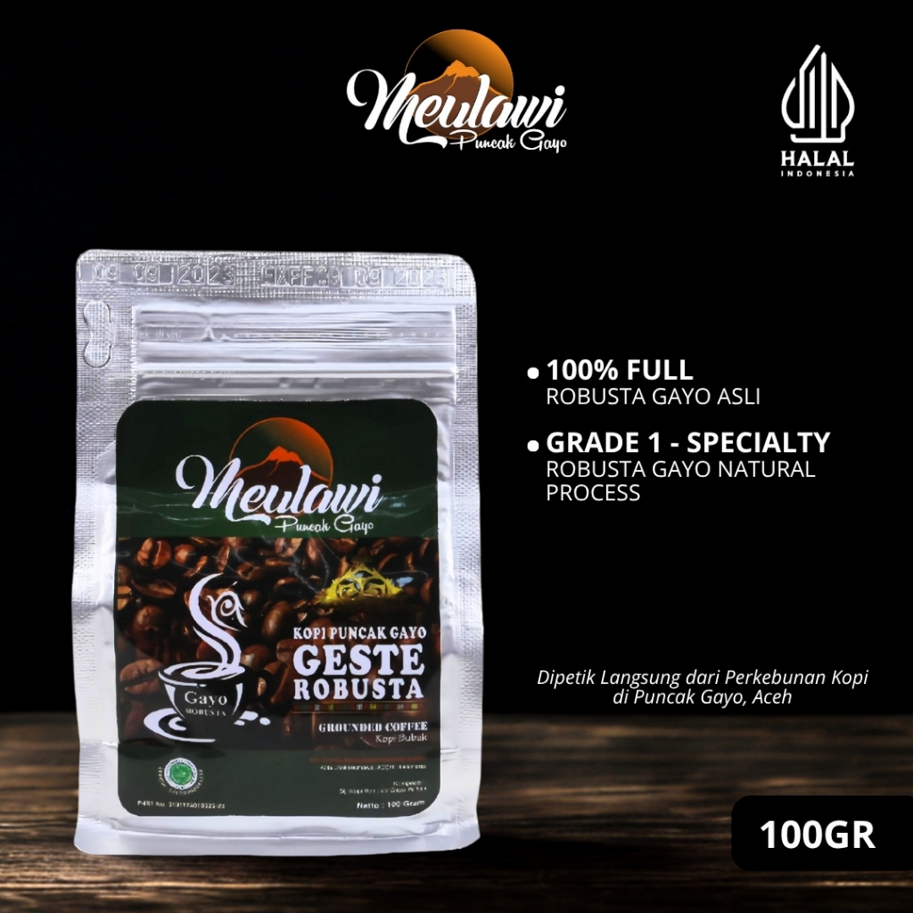 

MEULAWI - KOPI ROBUSTA GAYO PILIHAN GRADE 1 SPECIALTY - NATURAL PROCESS - 100GR
