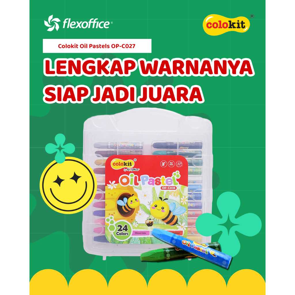 

FlexOffice Colokit Oil Pastel OP-C028 24 Warna/Set krayon anak lomba warna cerah lengkap