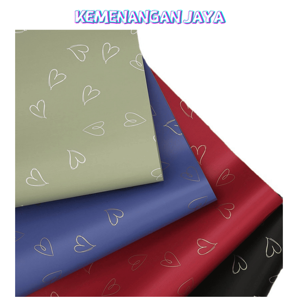 

Isi 20 LEMBAR Flower Wrapping Paper Love Korean Cellophane Kertas Bunga Buket Motif Love Garis KB068