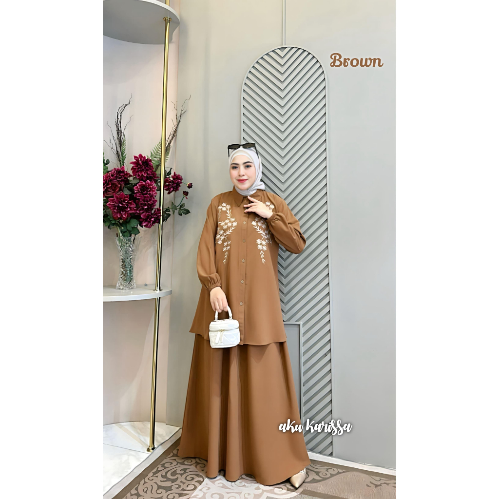 setRok ARSANITA By Aku Karissa Setrok bordir  Setelan wanita muslima bisa COD