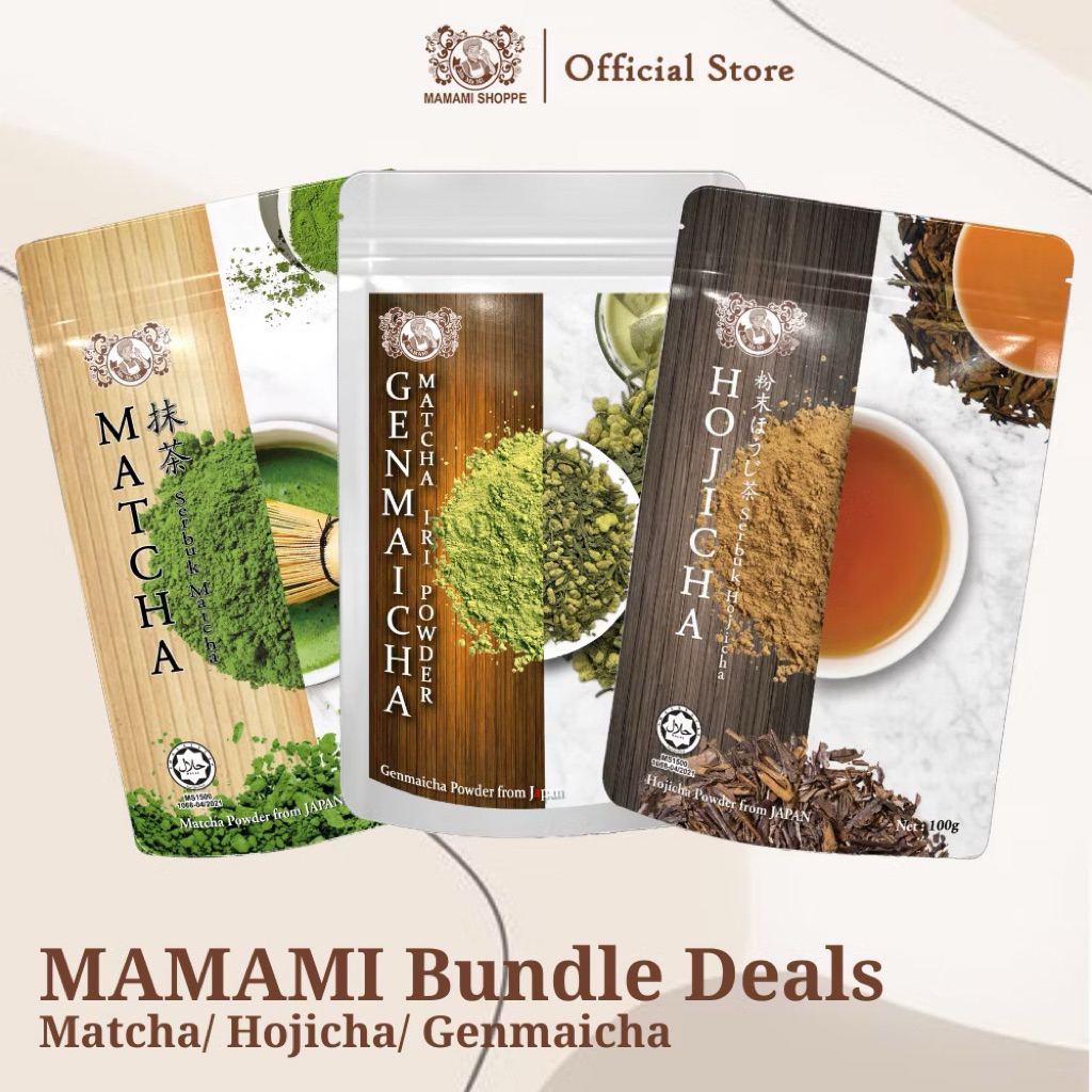 

Mamami Cha Bundle Deals | Matcha 80g | Hojicha 100g | Genmaicha Powder 100g JAPAN IMPORTED
