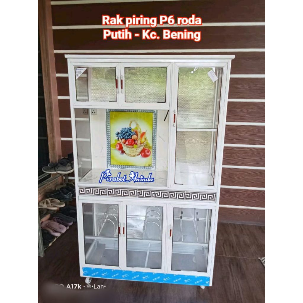 RAK PIRING ALUMUNIUM KACA P6 PINTU PANJANG (SEMARANG DAN SEKITARNYA)