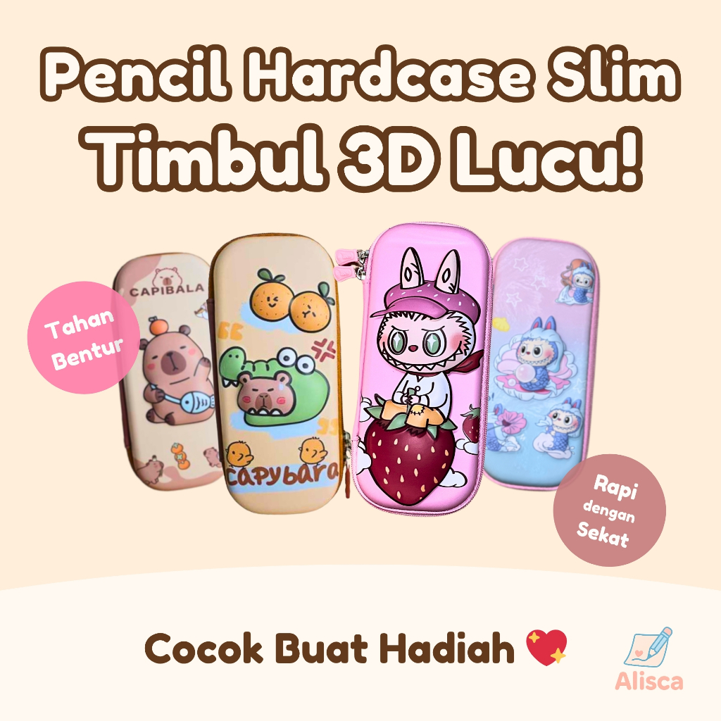 

Kotak Pensil Capybara & Labubu Timbul Lucu - Hardcase Slim 003 & 004 & 005 | Banyak Varian Gemes!