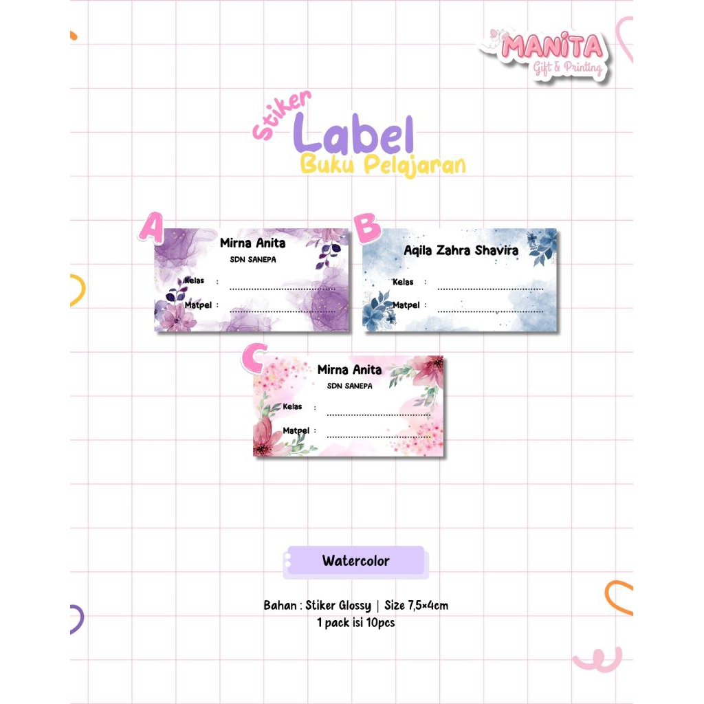 

Stiker Label Nama Buku || Stiker Nama || Stiker Buku Pelajaran || Tema Aesthetic & Flower