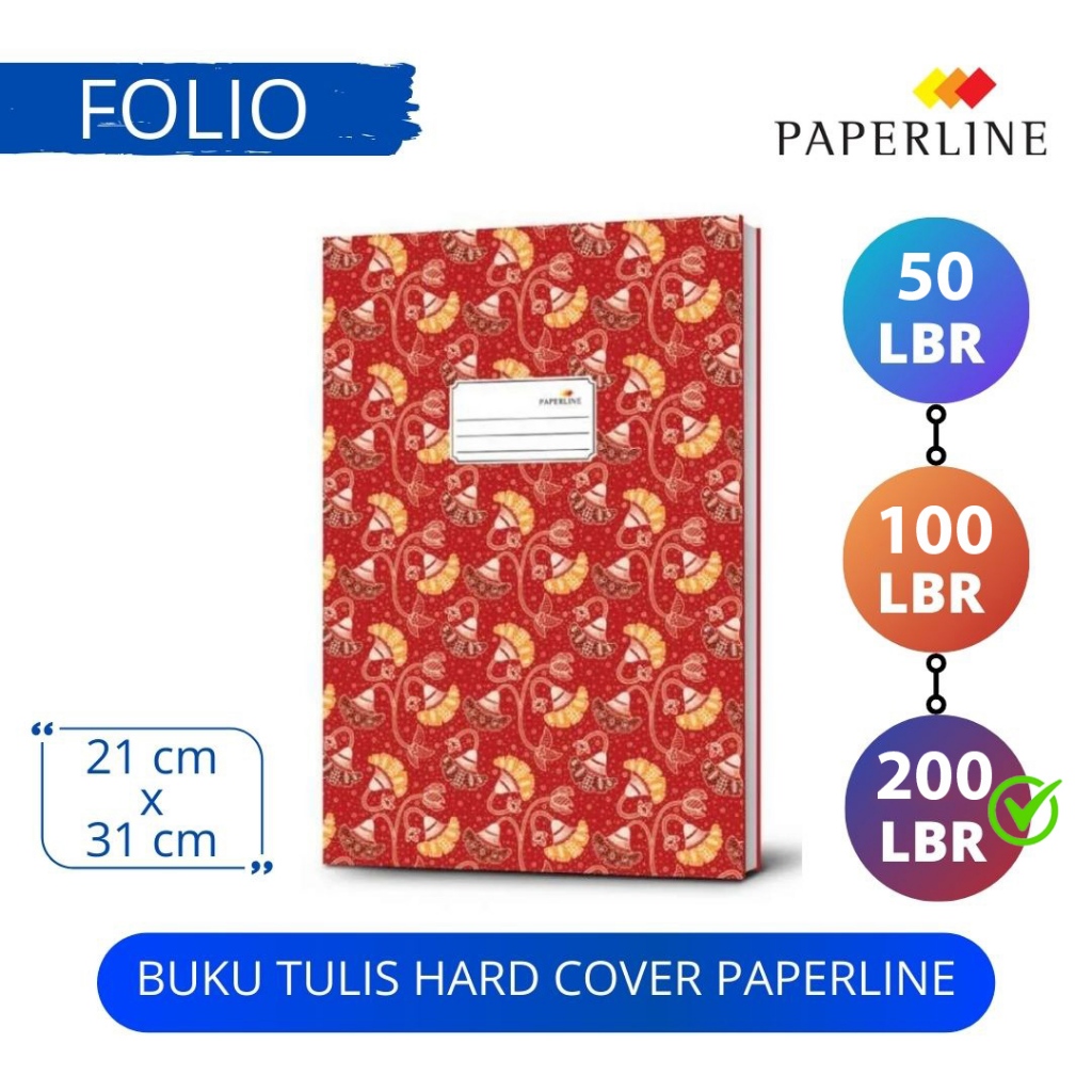 

Buku Hard Cover Folio 200 Lembar | Jurnal Folio 200 Lembar | Merk Paperline