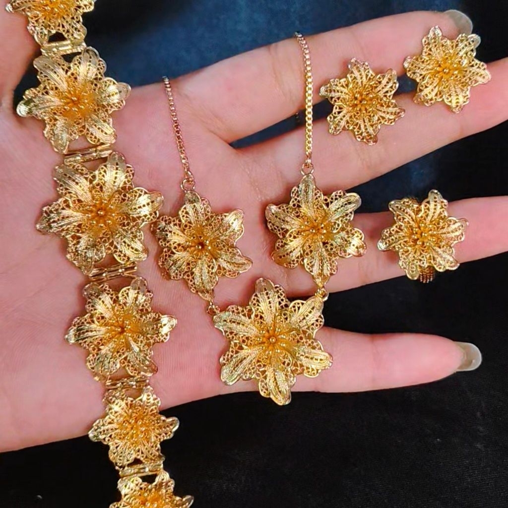 titanium88 set perhiasan wanita Kendari gold lapis emas titanium bronze 18k