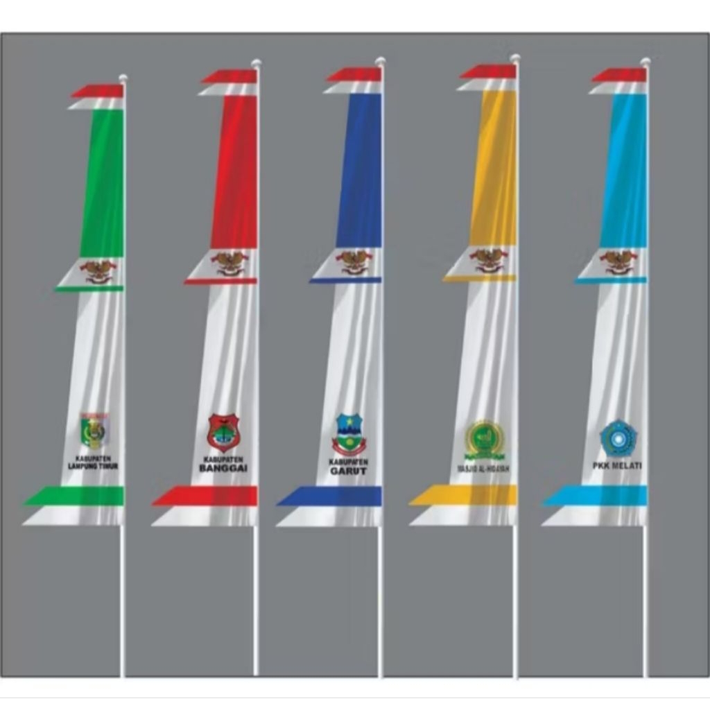 umbul umbul  bandir custom reques sablon logo&tulisan desain bebas