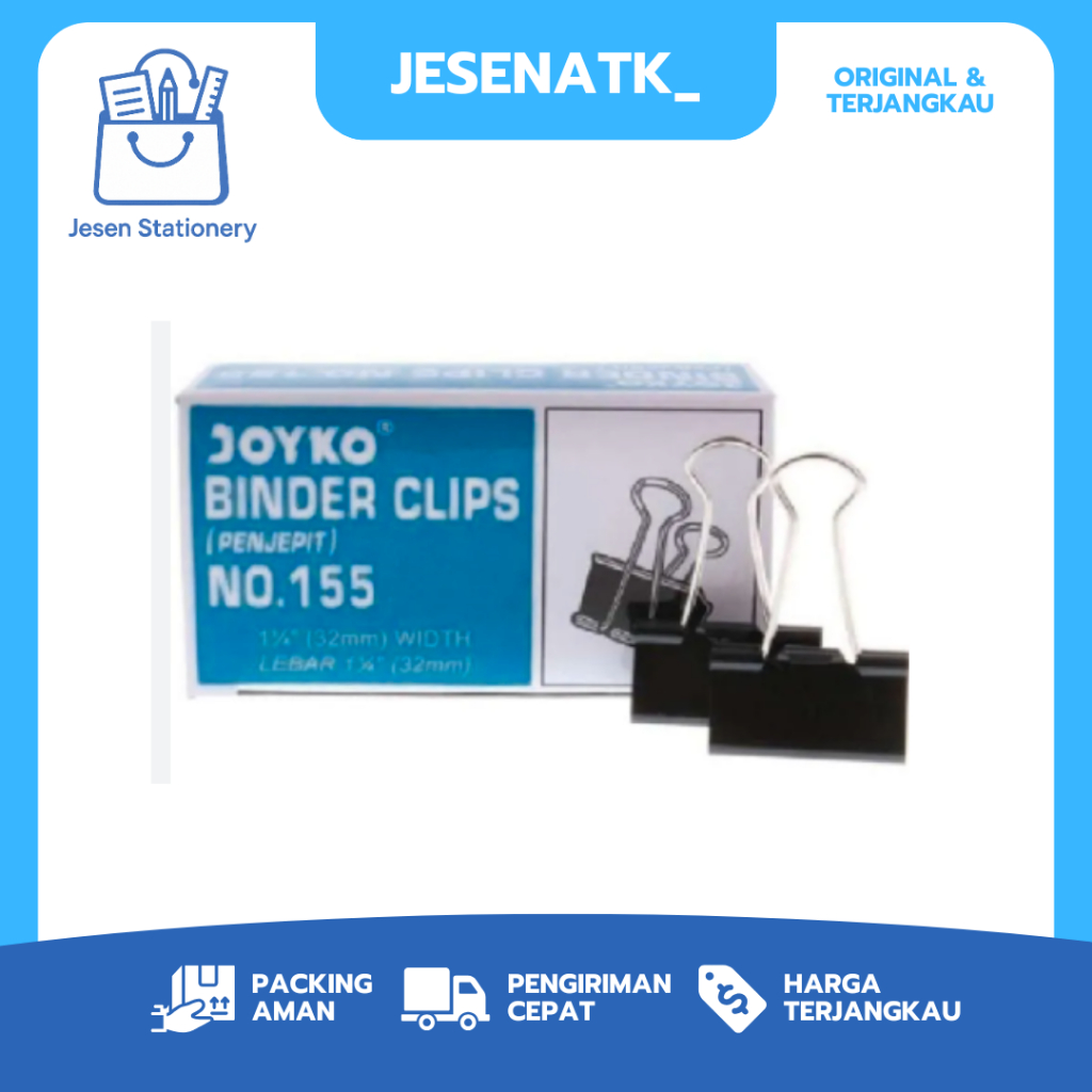 

Binder Clip Joyko 155 : Penjepit Kertas Kuat, Kecil, Serbaguna, Rapikan Dokumenmu