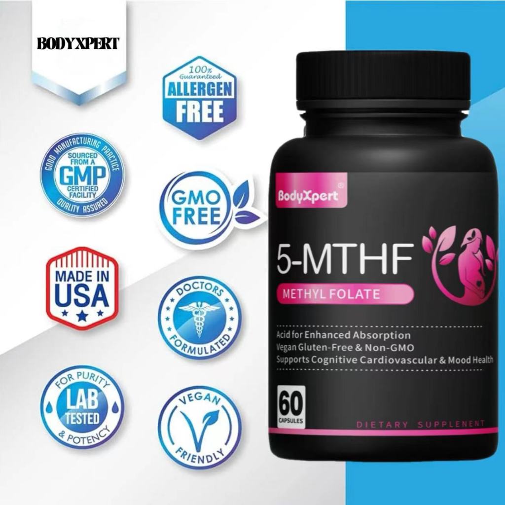 Kapsul asam folat aktif mengandung vitamin B, meningkatkan kekebalan tubuh, dan disukai oleh ibu ham