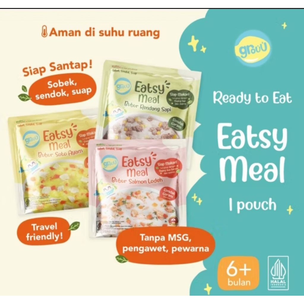 

GROUU Eatsy Meal 120gr Bubur Siap Saji NO MSG