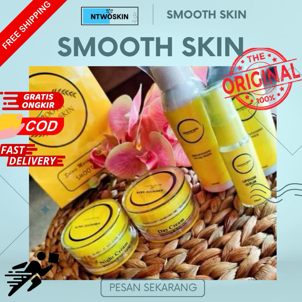 Krim Pemutih Wajah Smoothskin Glowing Cream Smooth Skin Whitening Skincare Perawatan Paket