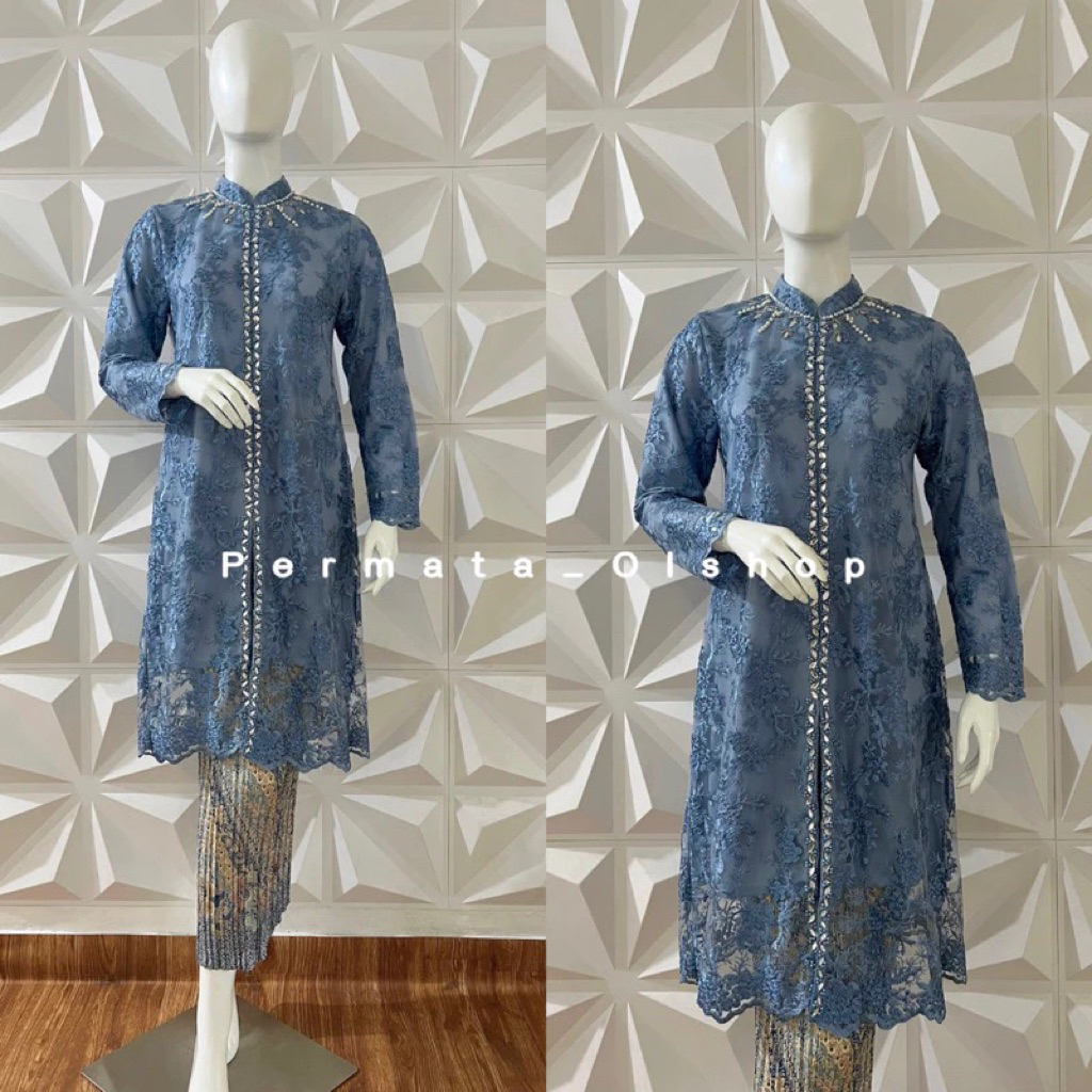 SR Kebaya / Setelan Kebaya Tunik Busui Brukat Payet / Kebaya Wisuda Brukat Modern / Kebaya Kondangan