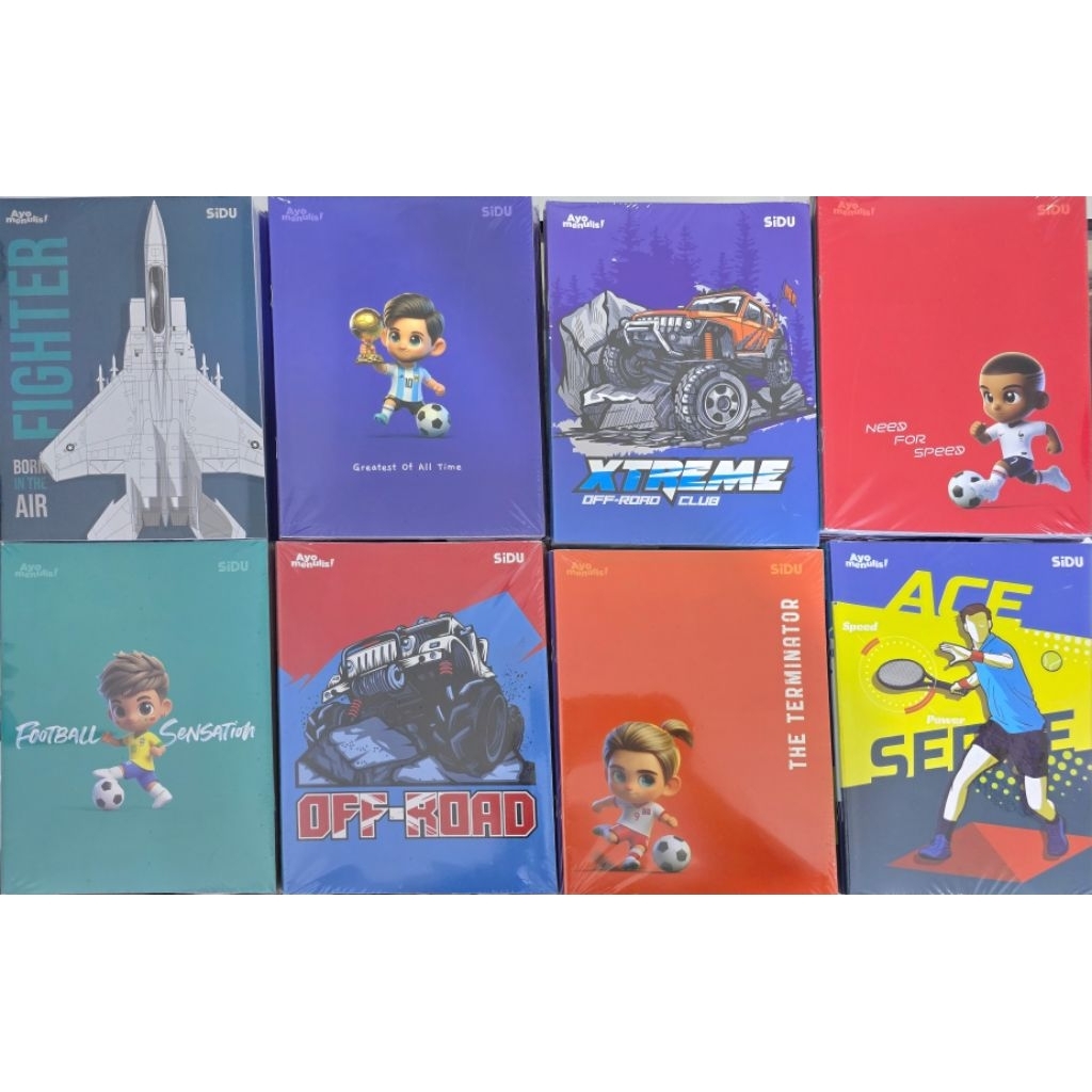 

Buku SIDU 38 lembar 1 pak isi 10 buku Varian Sport, Football, Airforce, Offroads