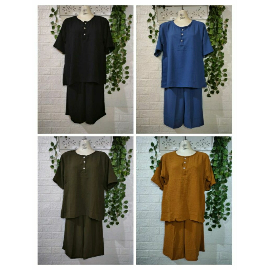 One Set Crinkle Busui Premium / One Set Kancing Crinkle / Setcel Airflow Busui Premium