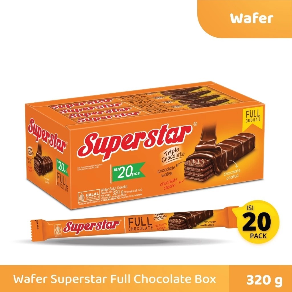 

Superstar Wafer Triple Chocolate Box 20 x 16 gr