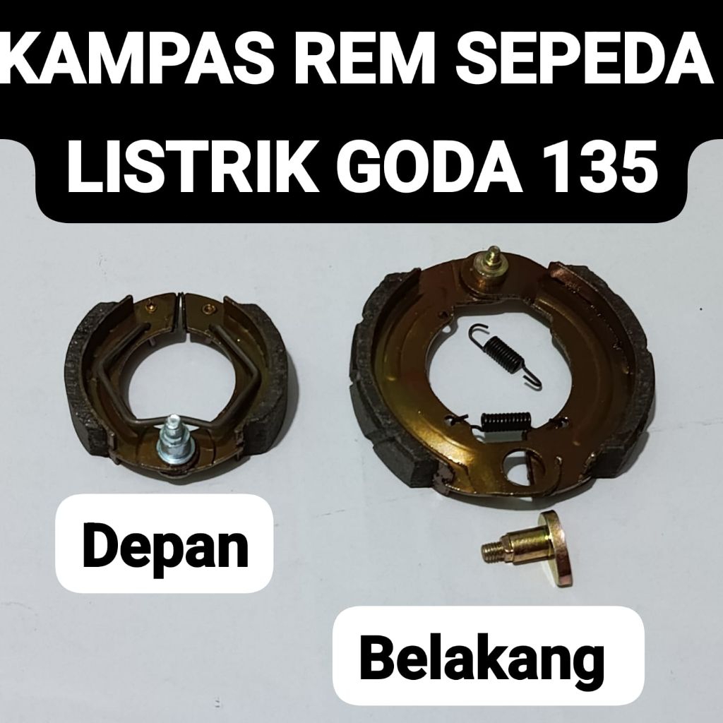 SEPAKET KAMPAS REM SEPEDA LISTRIK GODA 135 / KHUSUS TYPE GODA 135