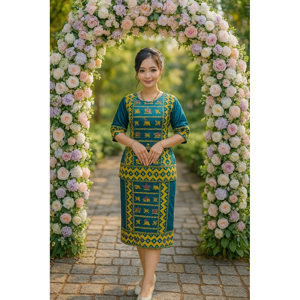 Setelan Rumah Adat7/8/Stelan Katun Rumah adat 7/8/Rok kancing samping