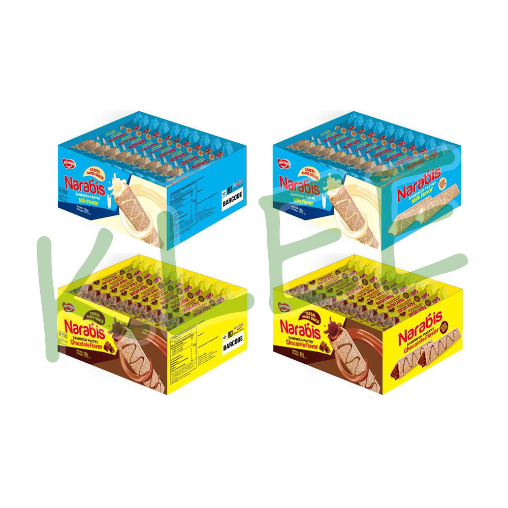 

[BOX] Naraya Narabis Sandwich Pastry Chocolate Milk - Narabis Sandwich Pastry - Naraya Cereal Based Snack 360g