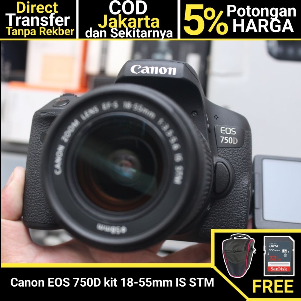 Canon 750D kit 18-55mm IS STM BEKAS