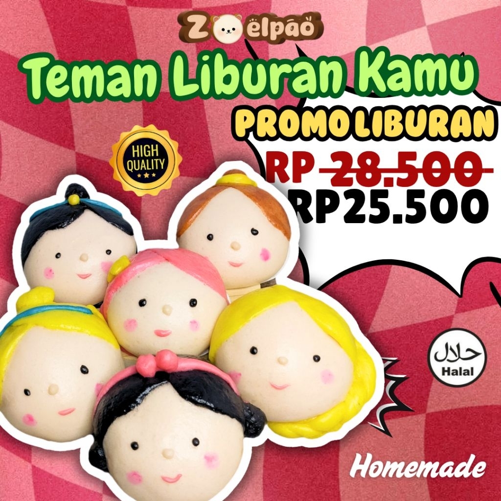 

Bakpao Karakter Frozen Zoelpao, Edisi karakter Orang/BTS/superhero, Halal, Isi 6