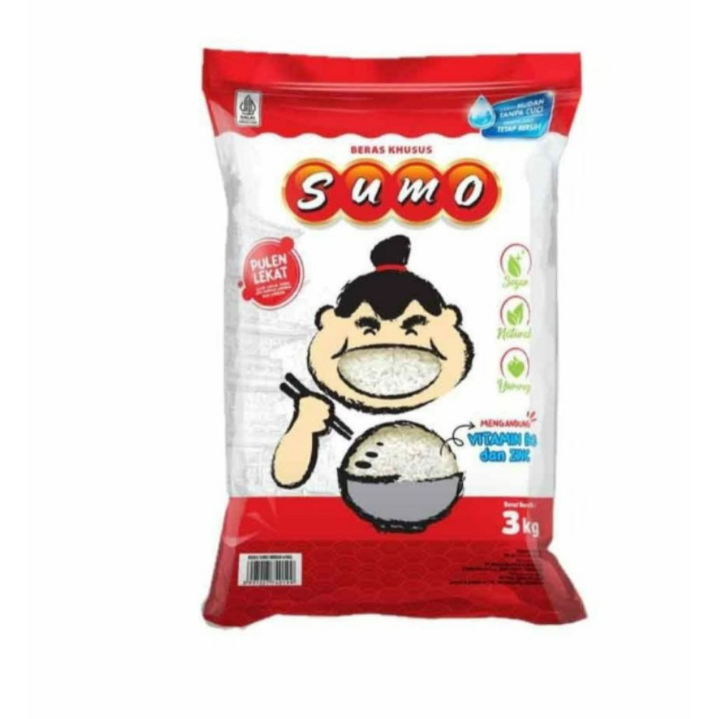 

Sumo Beras Pulen seperti nasi Sushi Kemasan merah 3 kg