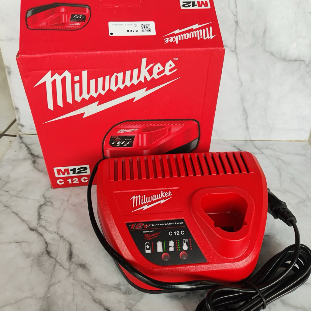 Charger Baterai Milwaukee M12 C12C 220V Charger Milwaukee M12 Fuel