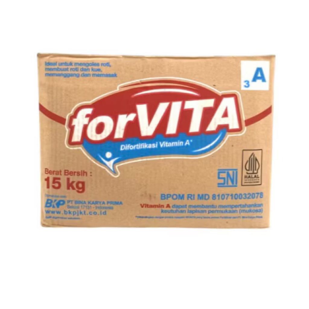 

FORVITA MARGARIN 15KG MARGARINE SERBAGUNA DENGAN VITAMIN A DAN BEBAS LEMAK