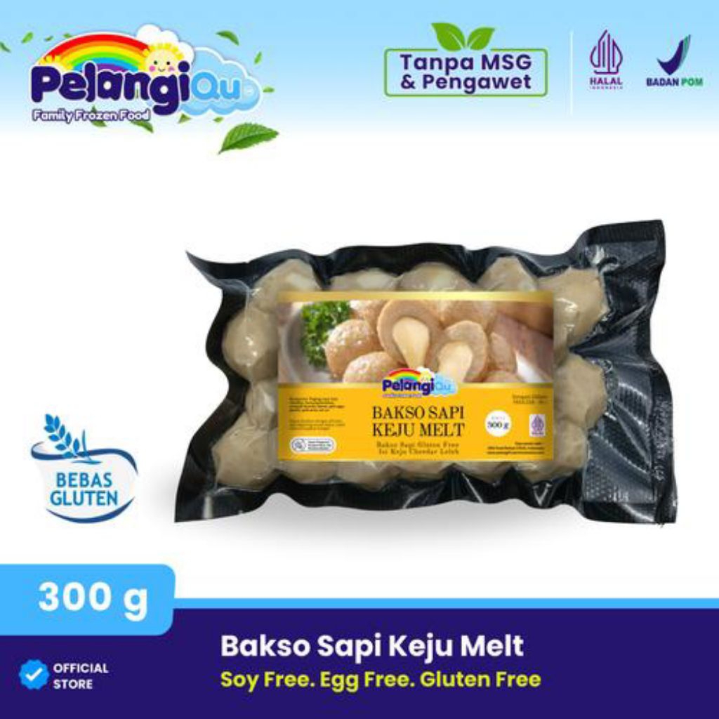 

Bakso Sapi Keju Pelangi Gluten Free, Egg Free, Non MSG, Non Pengawet (300 gram)