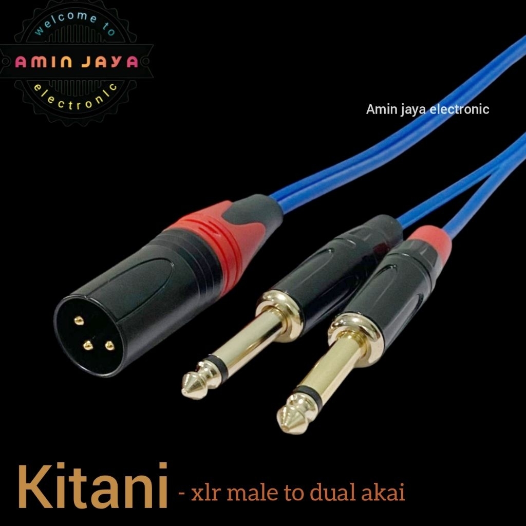 Jack XLR male to dual akai mono kabel kabel XLR male to dua jack akai